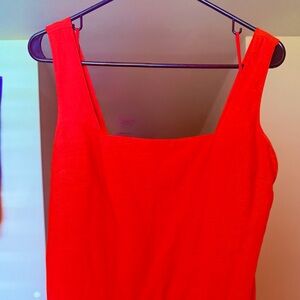Red Square-Neck Tank Dress